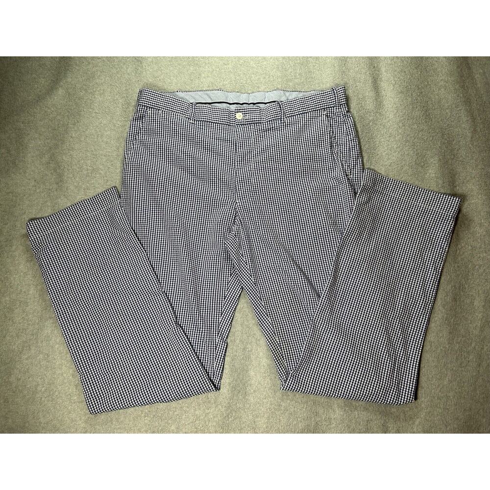Polo Golf Ralph Lauren Pants Mens W36 L34 Seersucker Blue Plaid Light Weight